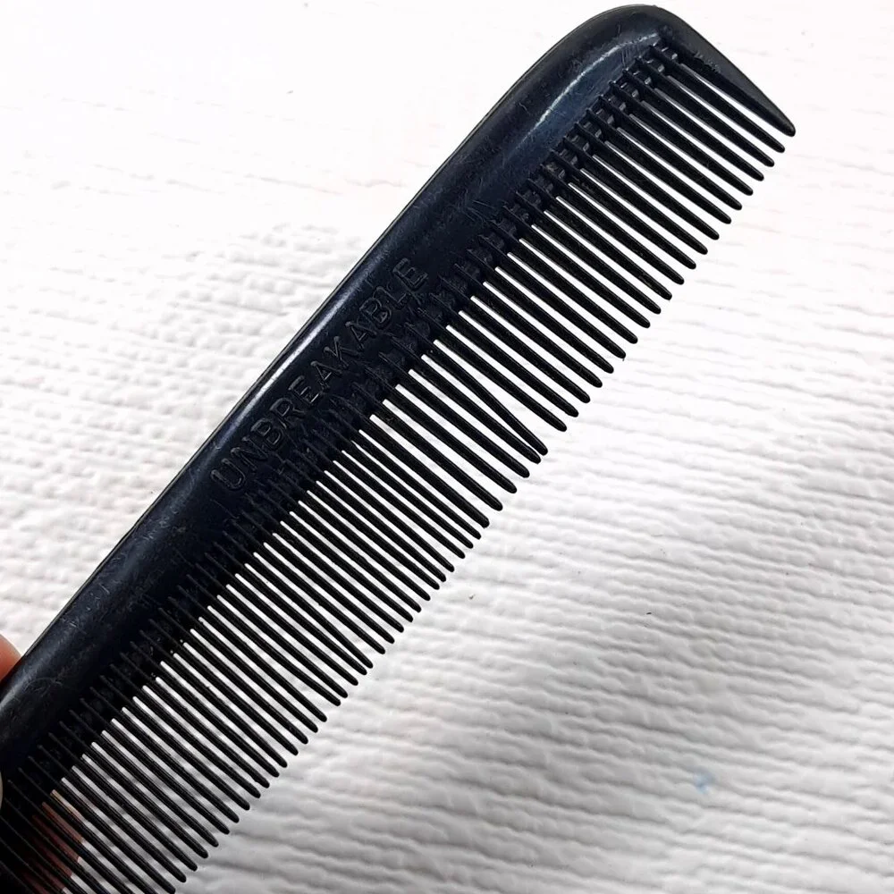Vintage Ace Unbreakable Plastic Black Hard Rubber hair Comb USA Pocket Purse‎ 5